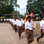 राष्ट्रीय स्वयंसेवक संघ के गणपुर मंडल के स्वयंसेवको के द्वारा शताब्दी वर्ष के रूप में पथ संचलन