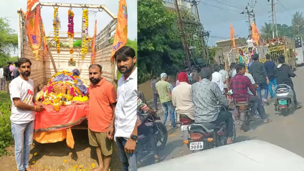 गौ माता की शवयात्रा में आगे बैंड, पीछे चले सैकड़ों शहरवासी..
